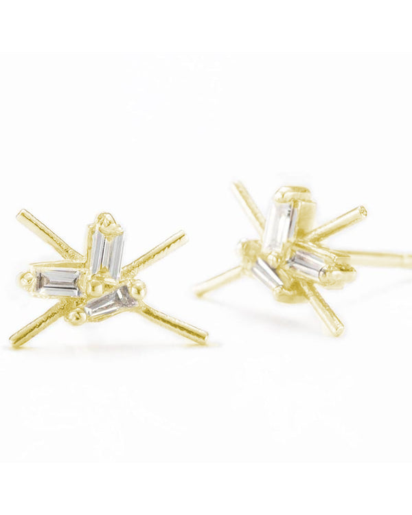 Baguette Cosmo Studs in Yellow Gold-Zofia Day-Mercantile Portland