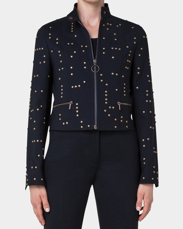 Short Jacket with Studded Detail-Akris Punto-Mercantile Portland