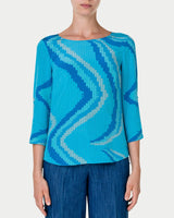 Alice Wave Print Silk Top-Akris Punto-Mercantile Portland