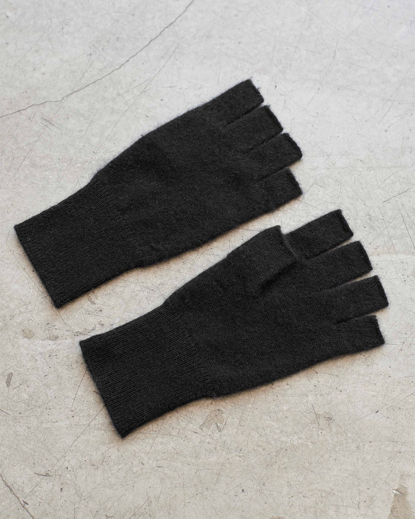 Cashmere Fingerless Glove-Gloves-White & Warren-Black-OS-Mercantile Portland