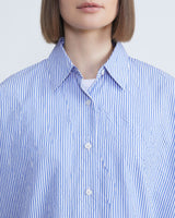 Crinkle Stripe Organic Cotton Oversized Shirt-Lafayette 148-Mercantile Portland