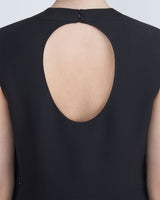 Wool-Silk Crepe Hand-Embroidered Keyhole Back Sheath Dress-Lafayette 148-Mercantile Portland