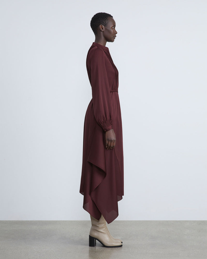 Satin Pintucked Handkerchief Dress-Lafayette 148-Mercantile Portland