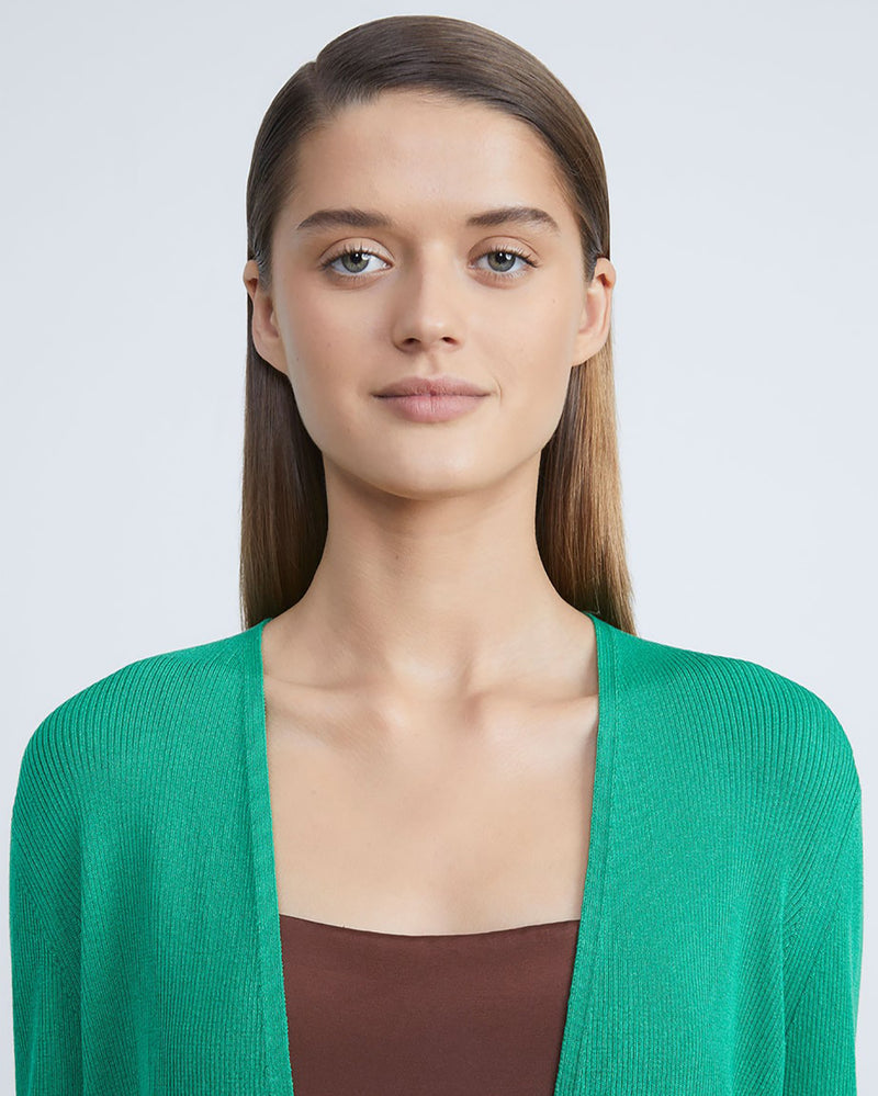 Finespun Voile Cropped Open Front Cardigan-Lafayette 148-Mercantile Portland