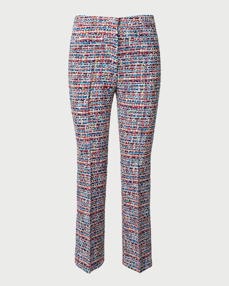 Cloe Multicolor Cotton Tweed Bootcut Ankle Pants-Akris Punto-Mercantile Portland