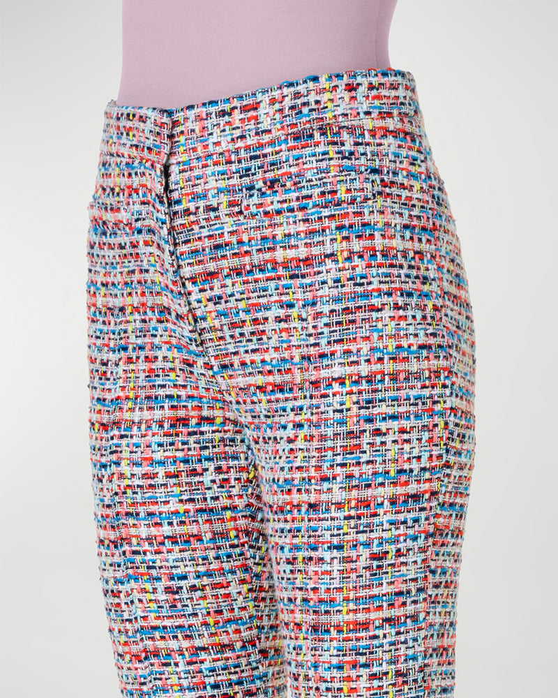 Cloe Multicolor Cotton Tweed Bootcut Ankle Pants-Akris Punto-Mercantile Portland