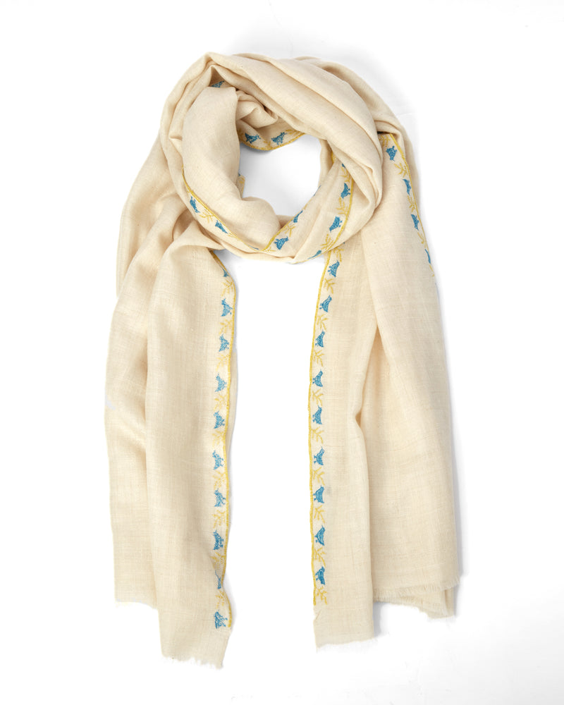 Cashmere Border Trim Scarf-Me & K-Mercantile Portland