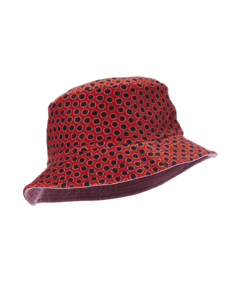 Tie Print Reversible Hat in Pink and Red-Grevi-Mercantile Portland