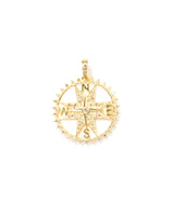 Mother-of-Pearl Diamond Spike Compass Charm Pendant-Paula Rosen-Mercantile Portland