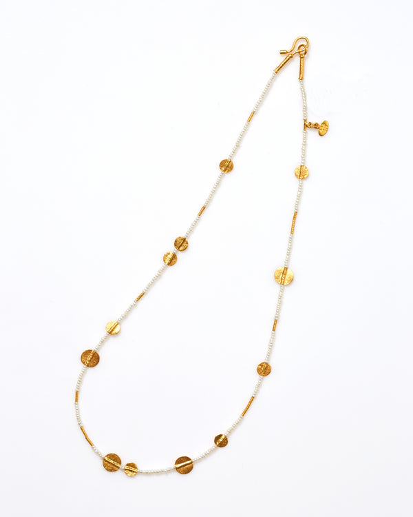 Pearl and Gold Coin Necklace-Ara Collection-Mercantile Portland