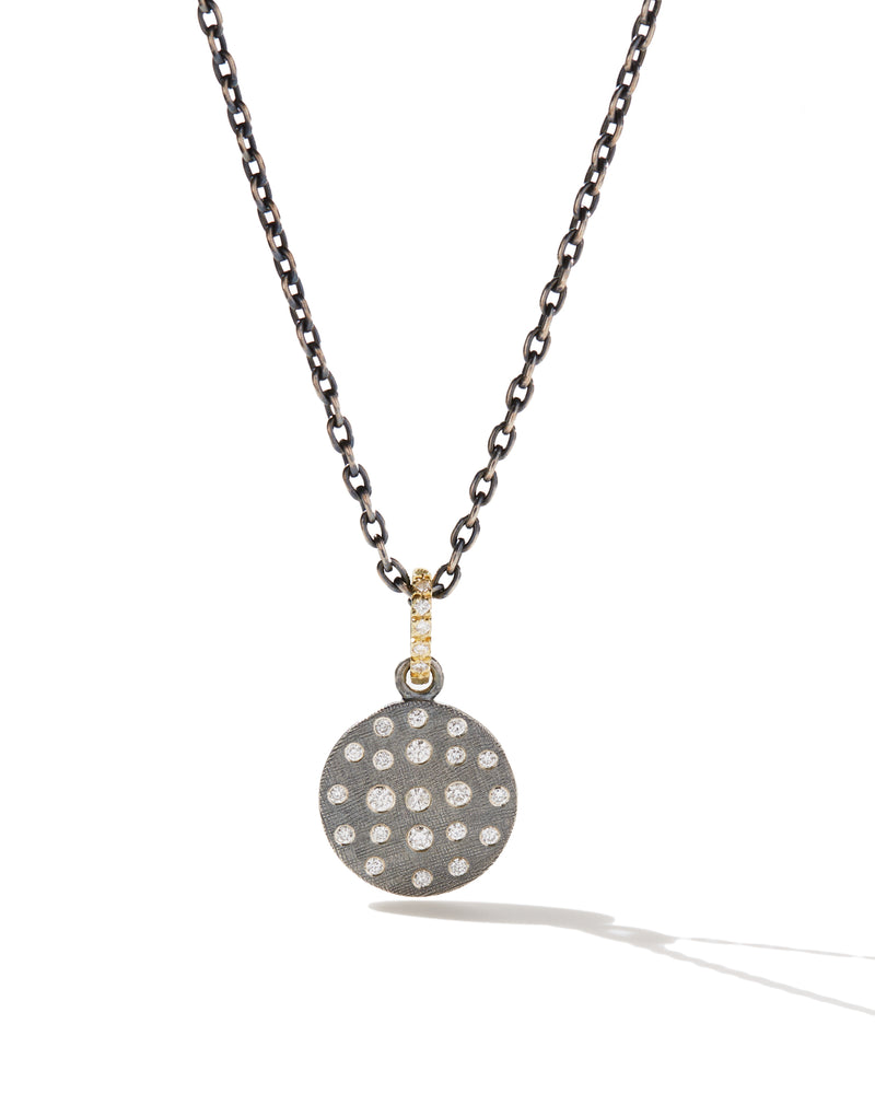 Stella Sterling Silver and Yellow Gold Pendant with Diamonds-Rene Escobar-Mercantile Portland